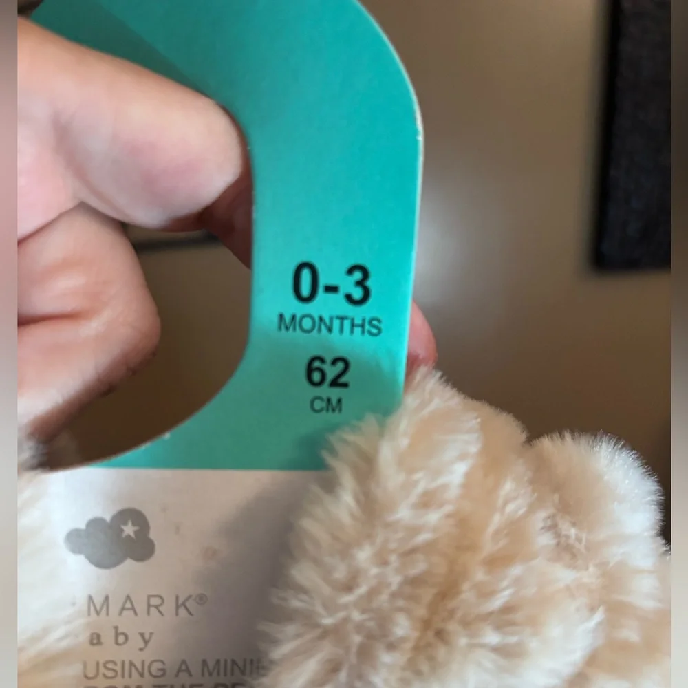 Newborn Ivory Faux Fur Hooded Bear Snowsuit NEW